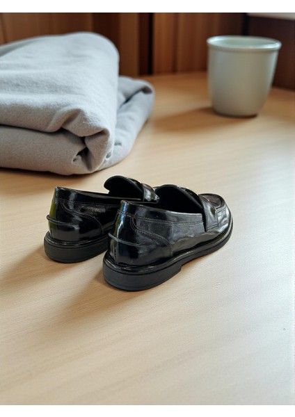 R40224 Siyah Rugan Hakiki Deri Tam Ortopedik Kadın Casual Günlük Ayakkabı indirimleri