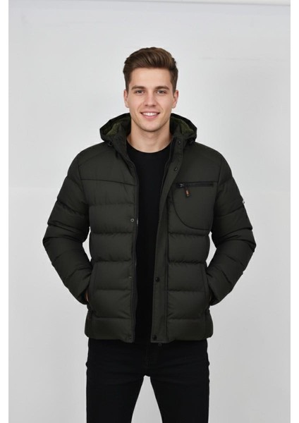 Erkek Kapüşonlu Iç Kürklü Spor Mont 99528 BGL-ST04880