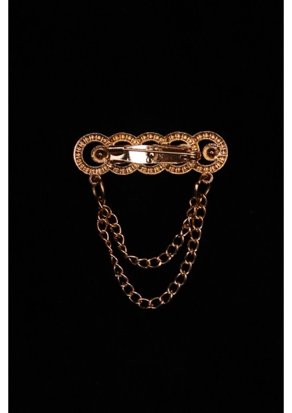 Pınkmark Kadın Gold Inci Zirkon Taşlı Uzun Zincirli Iğneli Yaka Süsü Broş PMBRS25705 fırsatları