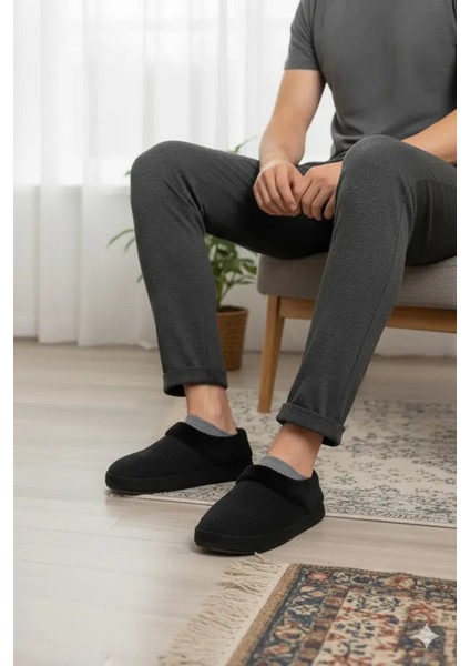 Nordik Erkek Panduf Bohça Fitilli Kadife Kumaş Nakışlı Rahat Yumuşak Taban Kürklü Ev Içi Ayakkabı fiyatları