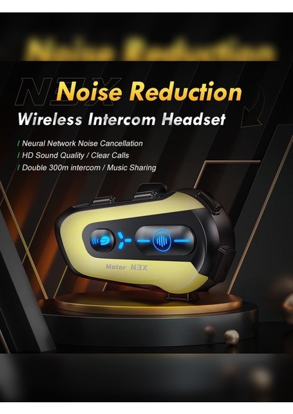 300 mt 2 Eşleşmeli Müzik Paylaşımlı Gürültü Engelleme Özellikli Intrcom Kask Kulaklık Su Geçirmez N3 modelleri