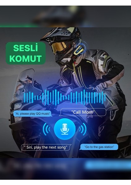 300 mt 2 Eşleşmeli Müzik Paylaşımlı Gürültü Engelleme Özellikli Intrcom Kask Kulaklık Su Geçirmez N3 indirimleri