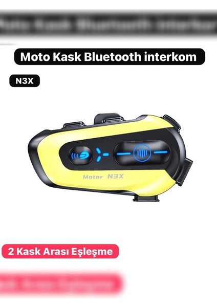 300 mt 2 Eşleşmeli Müzik Paylaşımlı Gürültü Engelleme Özellikli Intrcom Kask Kulaklık Su Geçirmez N3