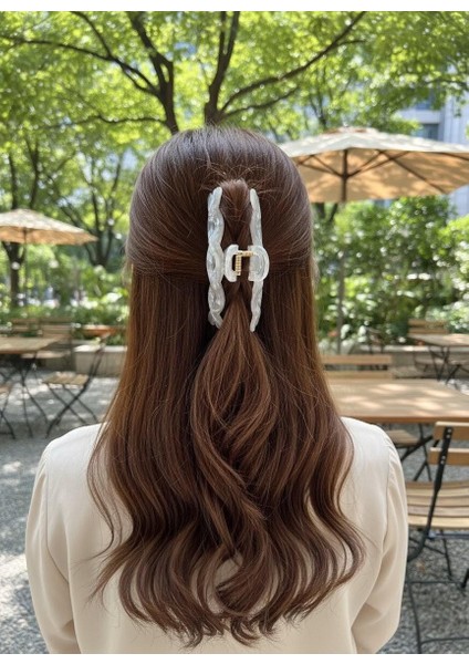 Kadın Spiral Şekilli Soft Gri Akrilik Mandal Toka fiyatları