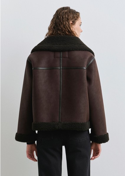 Suni Kürk Detaylı Kahverengi Suni Deri Ceket 1110718-70219 modelleri