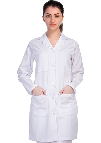 Doktor Öğretmen Eczacı Önlüğü Bayan Düğmeli indirimleri