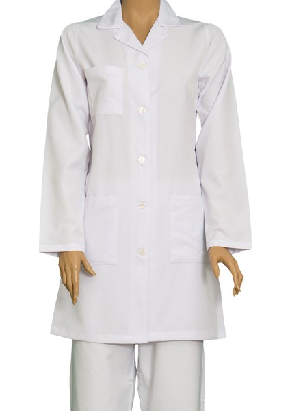 Doktor Öğretmen Eczacı Önlüğü Bayan Düğmeli