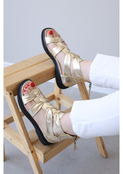 Hakiki Deri Kadın Topuklu Sandalet 124ZA116