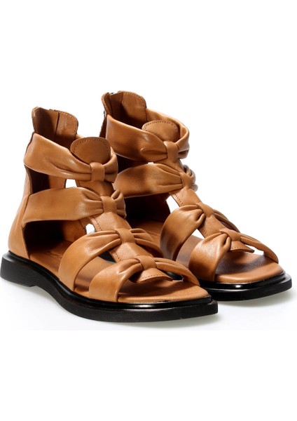 Deri Kadın Topuklu Sandalet 124ZA116