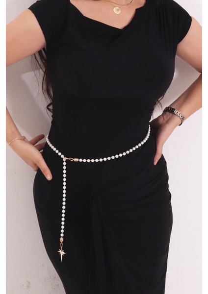 Pınkmark Kadın Gold Inci Kutup Yıldızı Ayarlanabilir Zincir Kemer PMKM25774