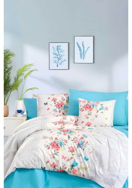 Çift Kişilik Ranforce Nevresim Takımı &AMP;#37;100 Pamuklu Butterfly