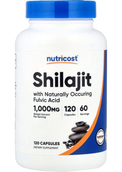 Nutricost Shilajit 1000 Mg 120 Kapsül | Fulvik Asit Içeren Tatlandırılmamış Mumiyo Özütü