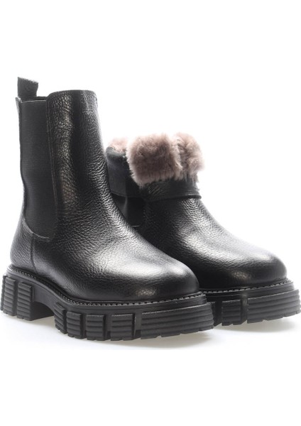 Hakiki Deri Kürklü Kadın Klasik Bot 710KZA6007