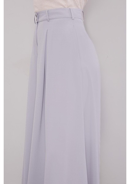 Gri Geniş Paça Piliseli Pantolon Etek fırsatları