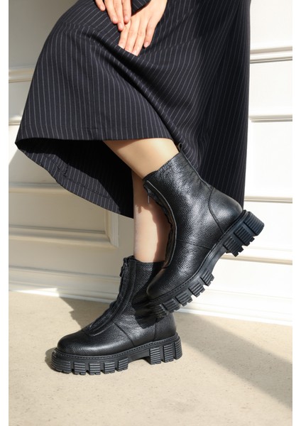 Hakiki Deri Kürklü Kadın Klasik Bot 710KZA6006 indirimleri