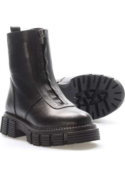 Hakiki Deri Kürklü Kadın Klasik Bot 710KZA6006