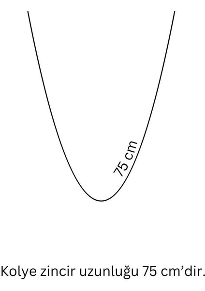 Pınkmark Kadın Gümüş Uzun 75 cm Klipsiz Kaplamalı Kolye PMKL25631