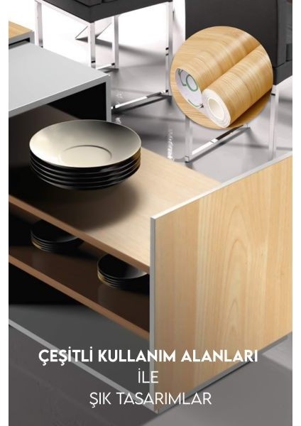 Ahşap Görünümlü Kendinden Yapışkanlı Kaplama Folyosu 5 Metre fiyatları