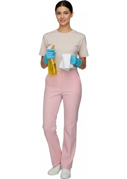 Barista Chef Cafe Aşçı Boydan Önlük Turkuaz Çizgili Kot Cepli Standart fiyatları