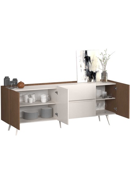 Milano 3 Kapaklı 2 Çekmeceli Konsol Vizon-Zebra 210X80X44 cm fırsatları