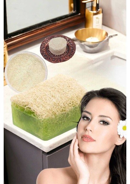 3'lü Set Kabak Lifli Avokado Sabun Peeling Temizleme Taşı Kabak Yüz Kesesi fiyatları
