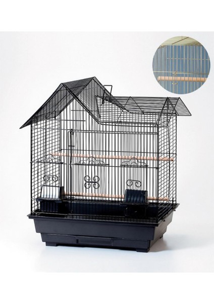 Sultan Cennet Sevda Papağanları Için Siyah Çin Evi 47X36X58