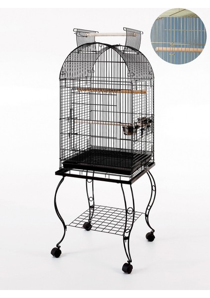 Büyük Boy Sehpalı Papağan Kafesi 51*51*129 cm