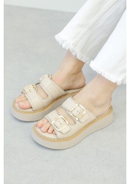 Hakiki Deri Kadın Klasik Sandalet 621ZA1140 fırsatları