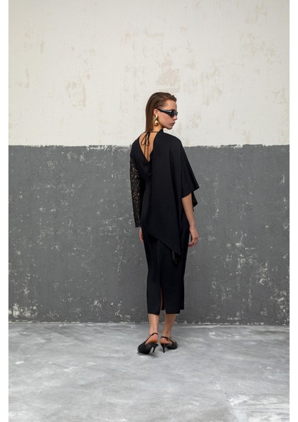 Dantel Kol Detaylı Elbise 26W40831