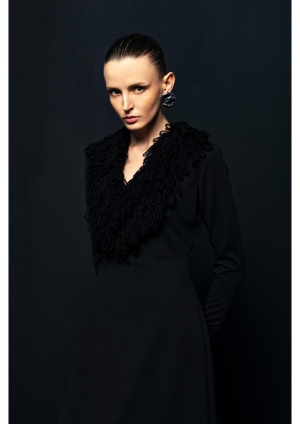 Püskül Detaylı Uzun Elbise 26W40805 fırsatları