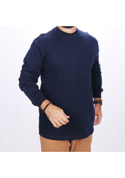 İş Sweatişört Bisiklet Yaka Lacivert fırsatları