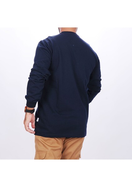 İş Sweatişört Bisiklet Yaka Lacivert