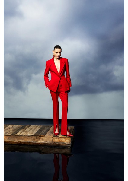 Paçası Yırtmaçlı Pantolon 26W20829 modelleri