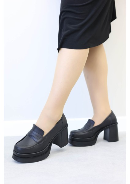 Deri Kadın Kalın Topuklu Ayakkabı 281Za2405 indirimleri