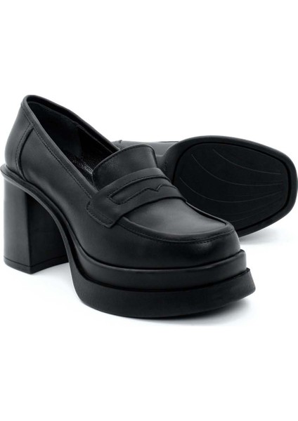 Deri Kadın Kalın Topuklu Ayakkabı 281Za2405