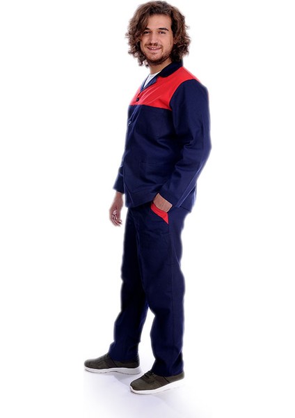 Bay Safari Takım Lacivert-Kırmızı Garnili modelleri