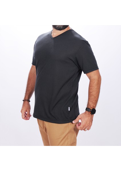 V Yaka Süprem Tişört Füme
