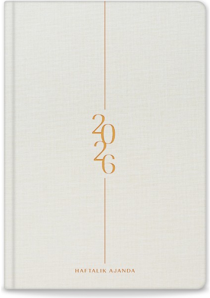 2026 A5 Keten Haftalık Ajanda – 12 Aylık Krem fırsatları
