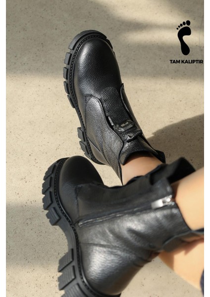 Hakiki Deri Kürklü Kadın Klasik Bot 710KZA6005 fırsatları