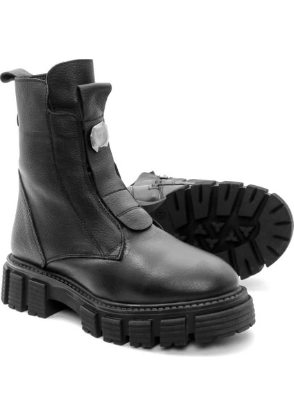 Hakiki Deri Kürklü Kadın Klasik Bot 710KZA6005