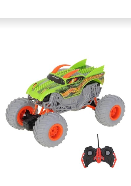 Rc Monster Truck Ejderha Tasarımlı Uzaktan Kumandalı Off-Road Jeep Araba Yeşil fiyatları