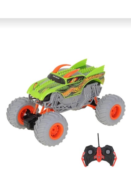 Rc Monster Truck Ejderha Tasarımlı Uzaktan Kumandalı Off-Road Jeep Araba Yeşil indirimleri