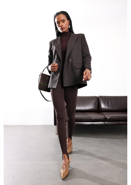 Kahverengi Kruvaze Blazer Ceket 17165 fiyatları