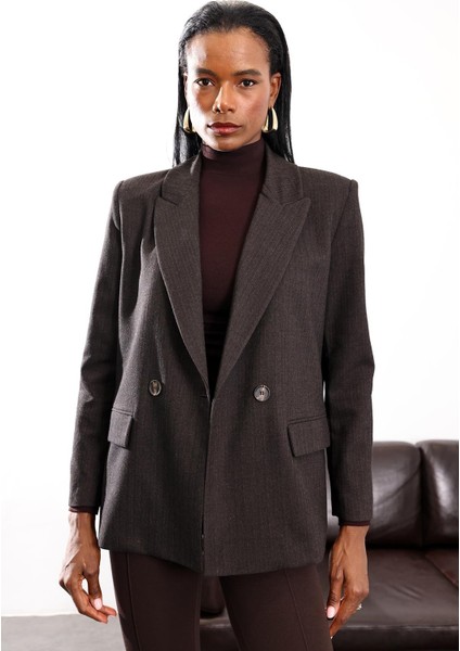 Kahverengi Kruvaze Blazer Ceket 17165 indirimleri
