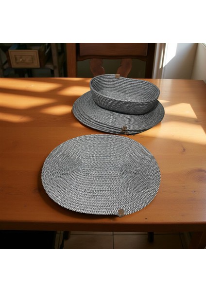 7 Parça Antrasit Jüt Supla / Amerikan Servis Lux Sunum Tabak Altlığı modelleri