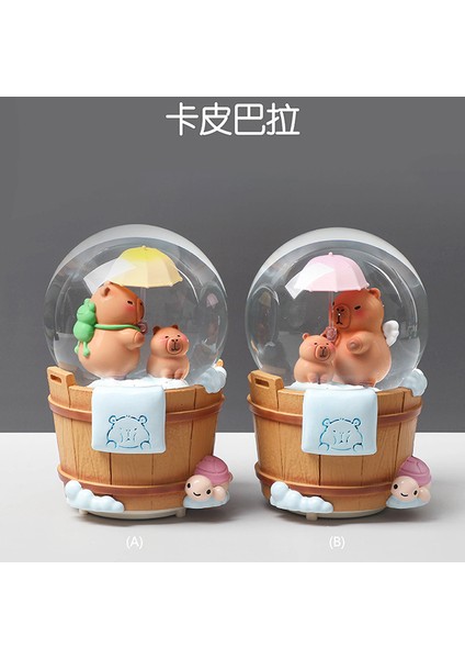 Sevimli Kapibara Büyük Boy Püskürtmeli Müzikli Işıklı Kar Küresi fırsatları