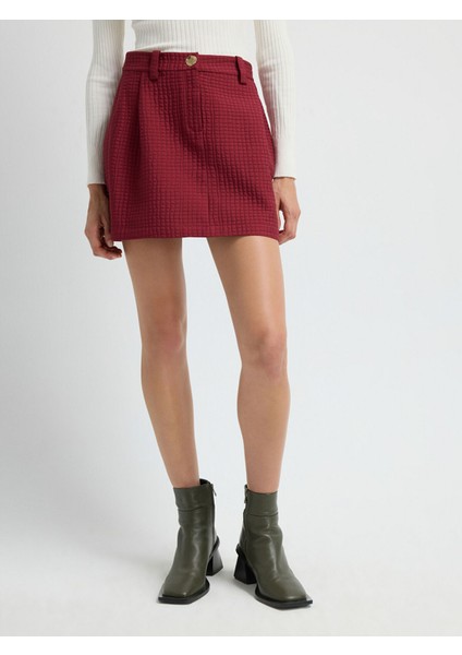 Kapitone Mini Etek Bordo 12745536000 fiyatları