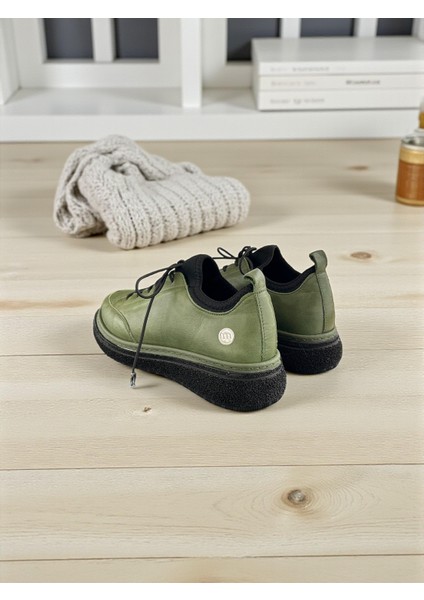 D25KA-100 Haki Hakiki Deri Tam Ortopedik Kadın Casual Günlük Ayakkabı modelleri