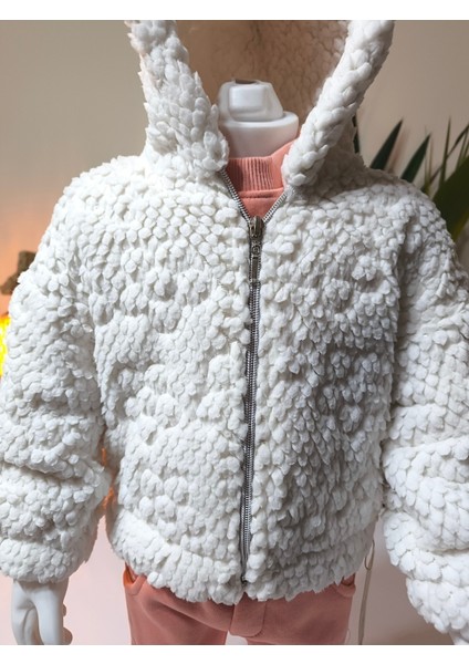 Kız Bebek Montlu Üçlü Takım (Omuzdan Çıtçıtlısweatshirt+ Polar Mont +Pantolon)