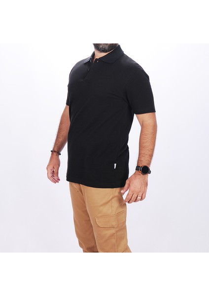 Polo Yaka Tişört Siyah